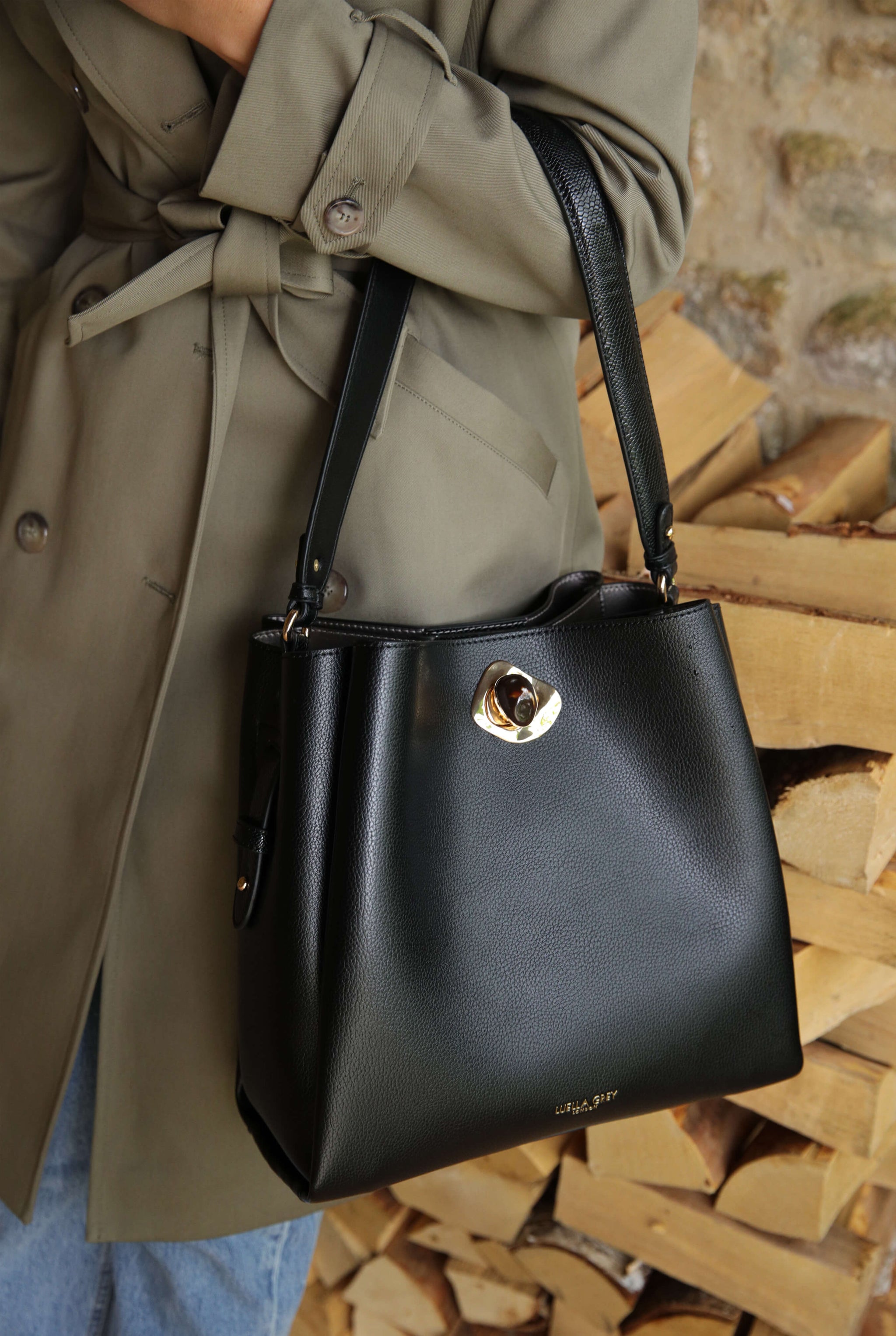 Henri Black Hobo Tote