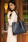 Henri Navy Hobo Tote