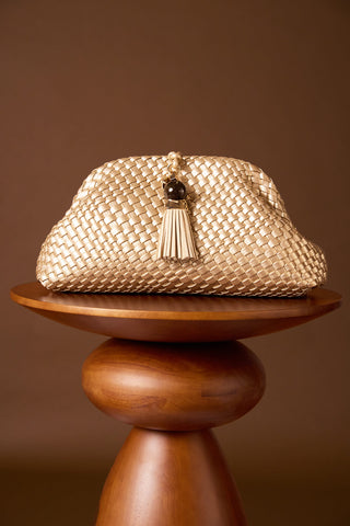 Indigo Gold Oversized Clutch