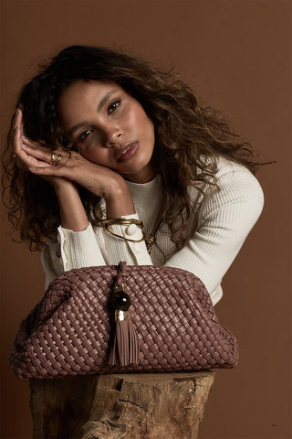 Indigo Pecan Oversized Clutch
