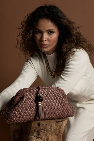 Indigo Pecan Oversized Clutch