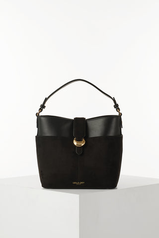 Indra Black Bucket Crossbody