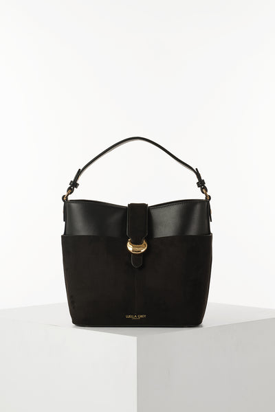 Indra Black Bucket Crossbody