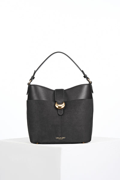 Indra Black Bucket Crossbody