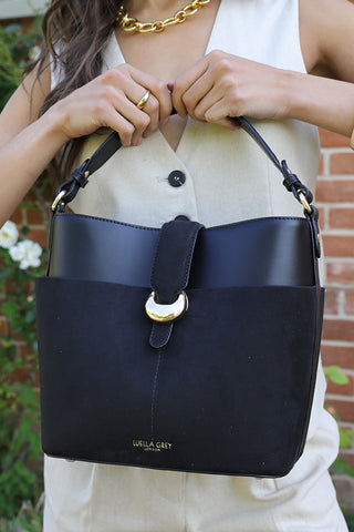 Indra Black Bucket Crossbody