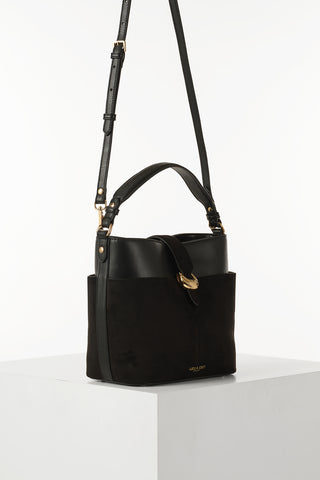 Indra Black Bucket Crossbody