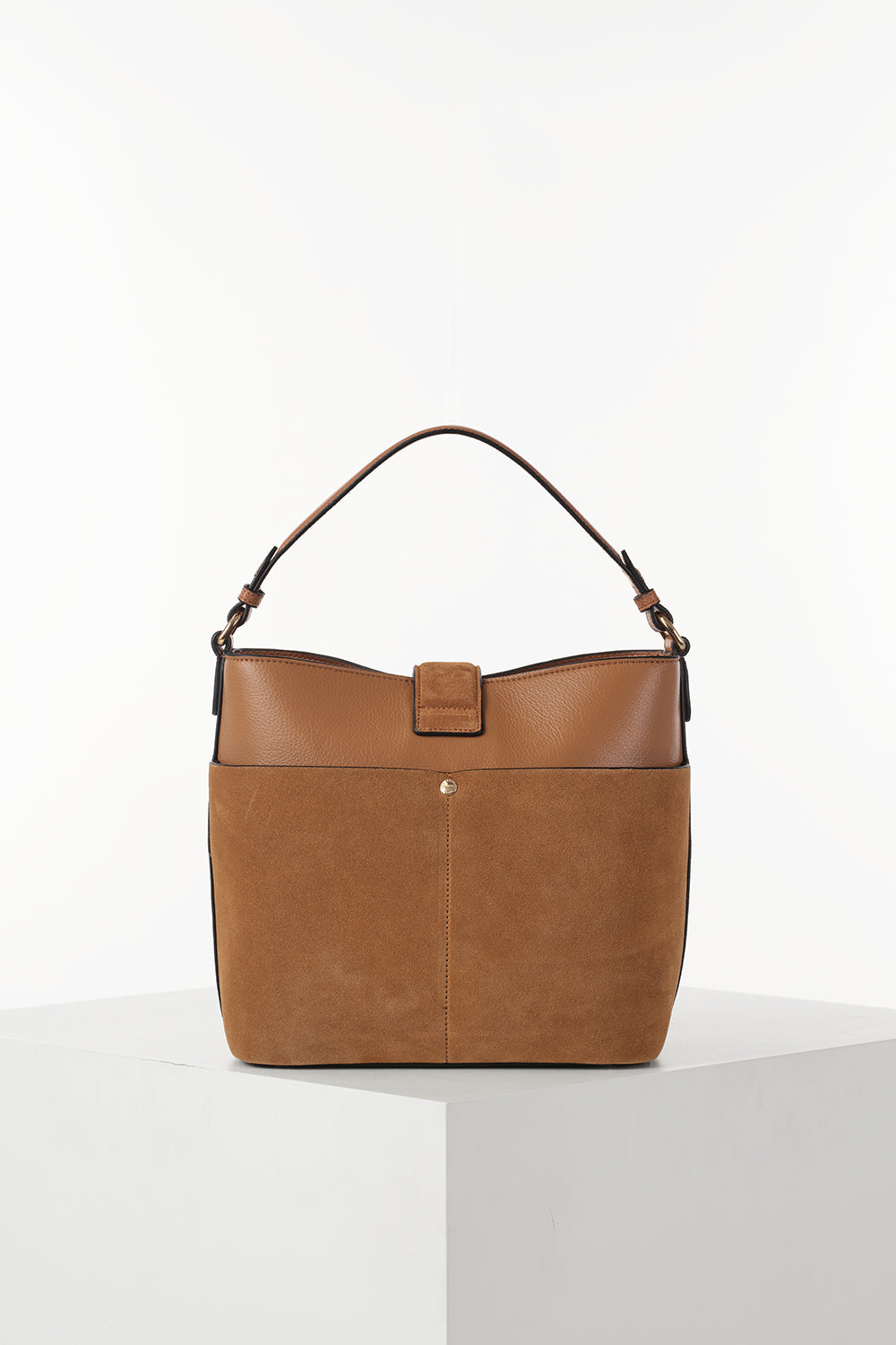 Indra Tan Bucket Crossbody