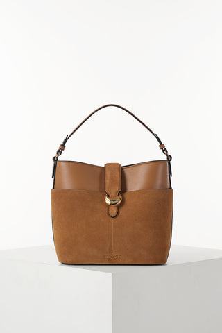 Indra Tan Bucket Crossbody