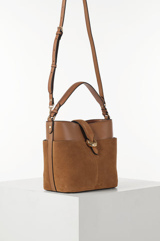 Indra Tan Bucket Crossbody