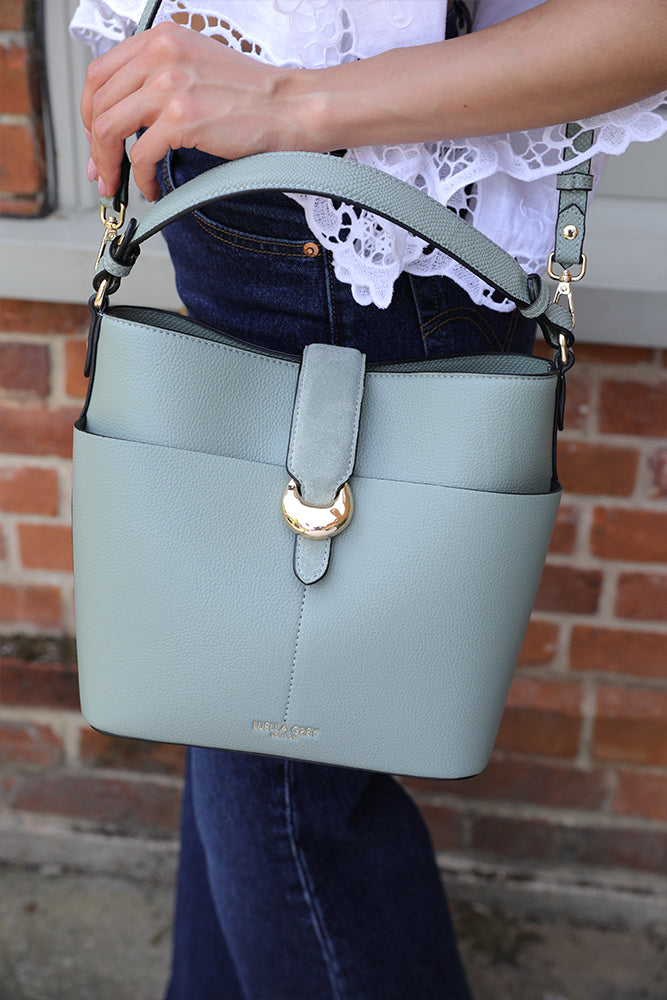 Indra Spearmint Green Bucket Crossbody