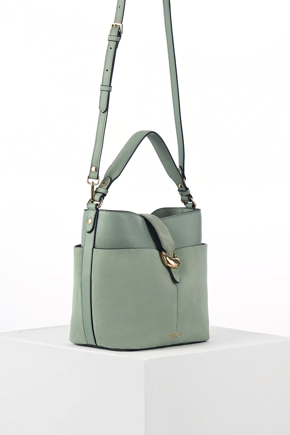 Indra Spearmint Green Bucket Crossbody