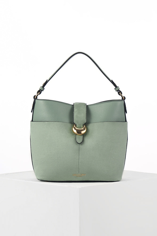 Indra Spearmint Green Bucket Crossbody