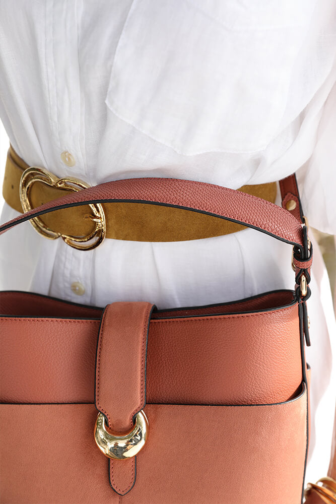 Indra Tuscan Blush Bucket Crossbody