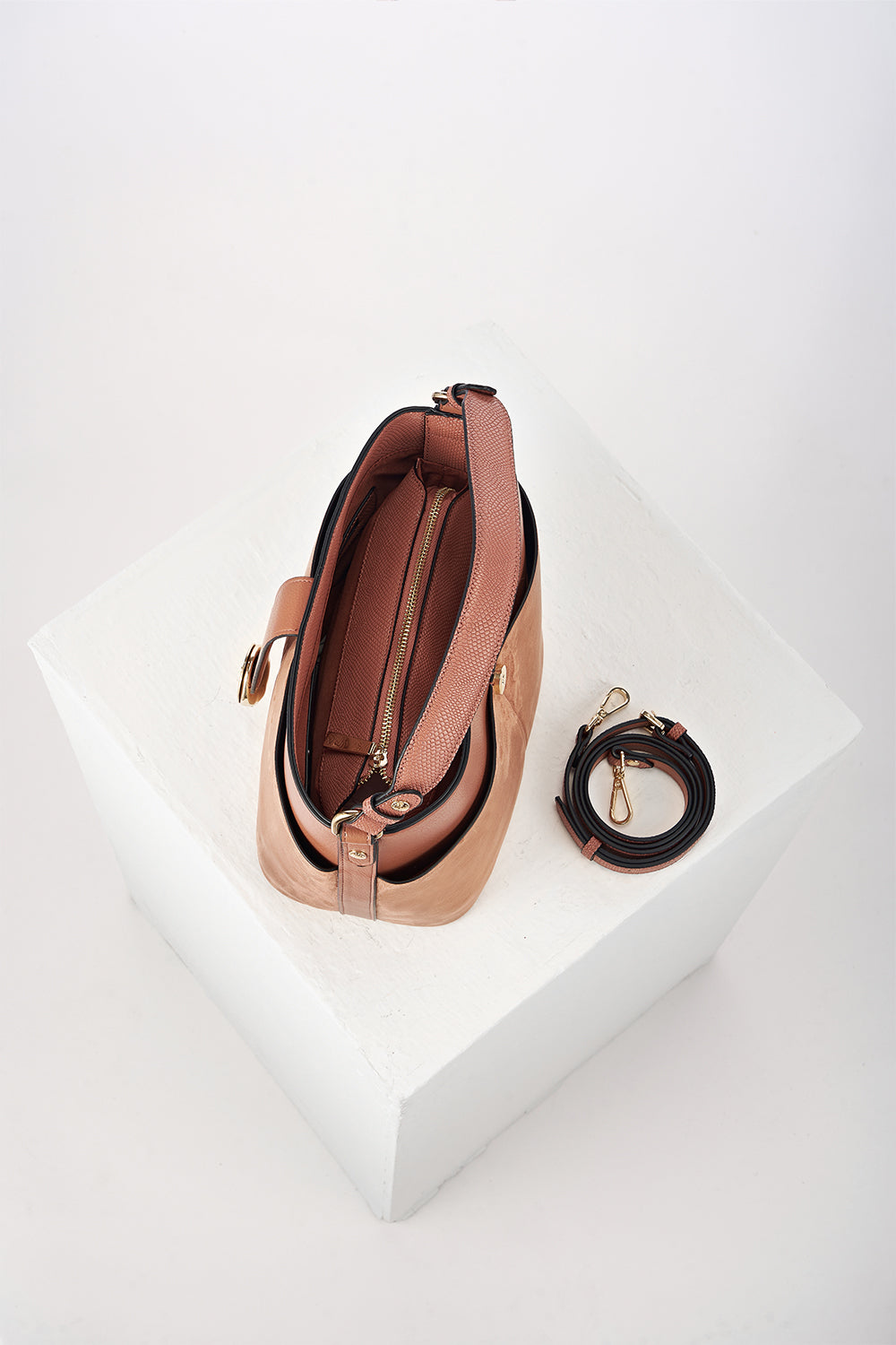 Indra Tuscan Blush Bucket Crossbody