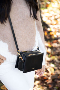 Ivy Black Zip Top Crossbody