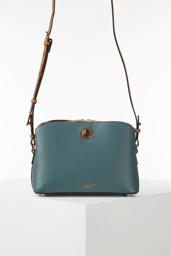 Julianna Airforce Blue Zip Top Crossbody