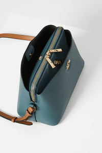 Julianna Airforce Blue Zip Top Crossbody