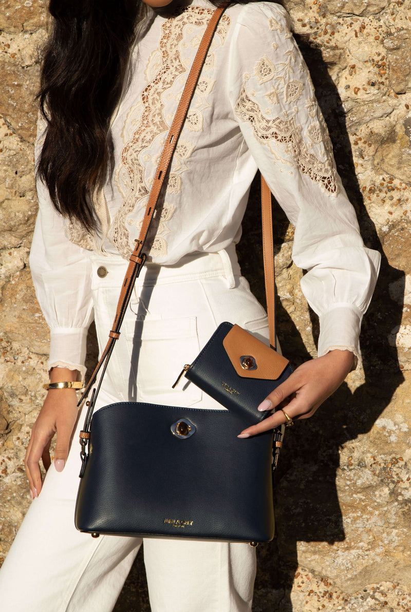 Julianna Navy Zip Top Crossbody