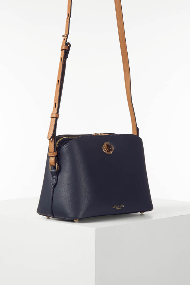 Julianna Navy Zip Top Crossbody