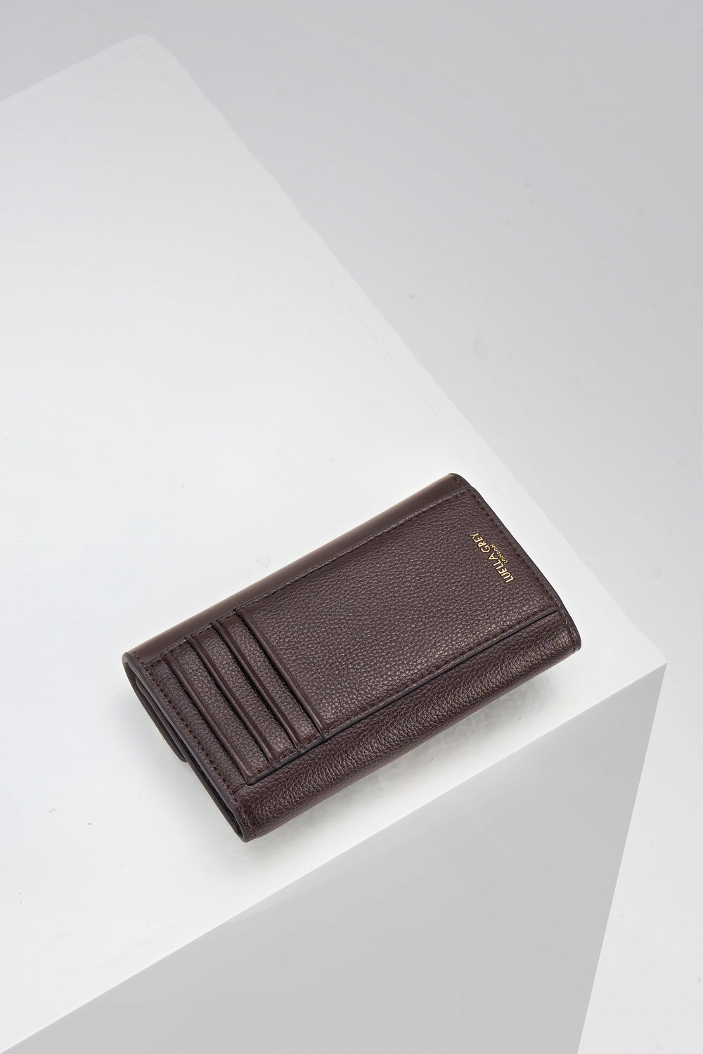 Back of Leontina Chocolate Medium Purse with 4 card slots