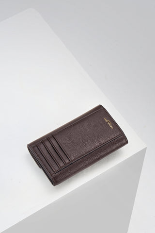 Back of Leontina Chocolate Medium Purse with 4 card slots