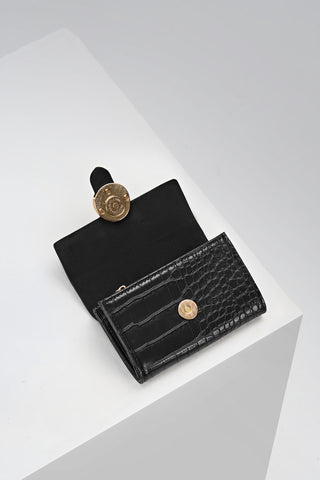 Letitia Black Croc Medium Purse