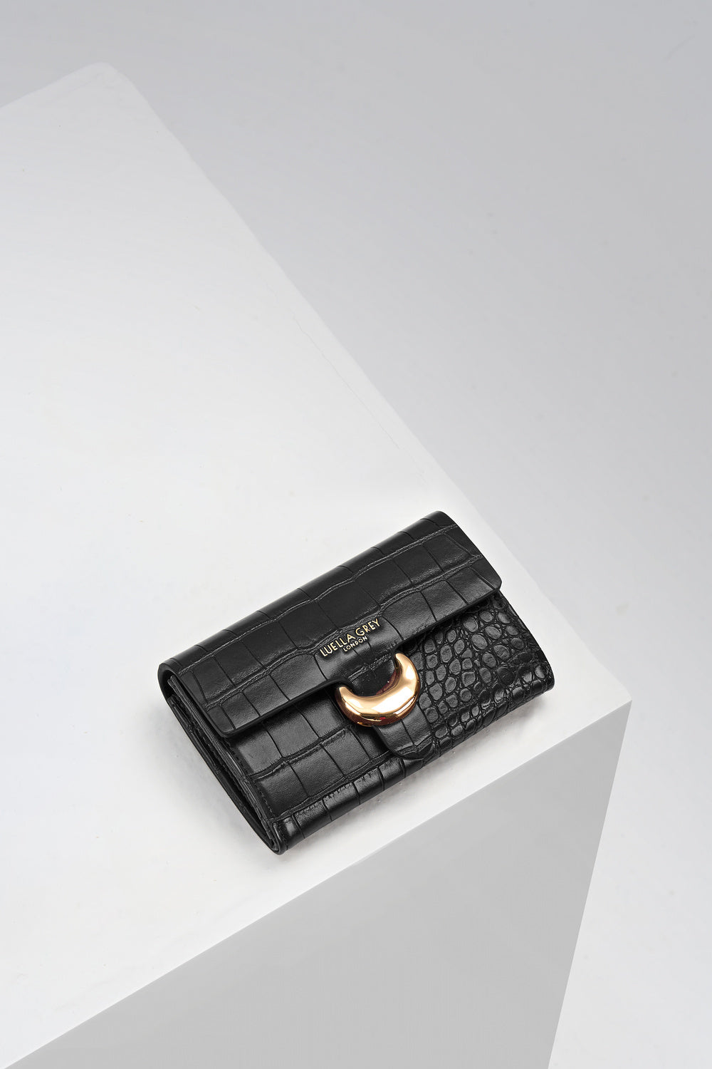 Letitia Black Croc Medium Purse