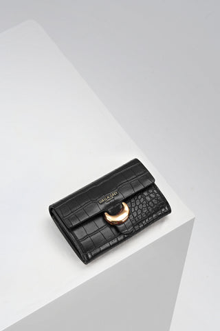 Letitia Black Croc Medium Purse