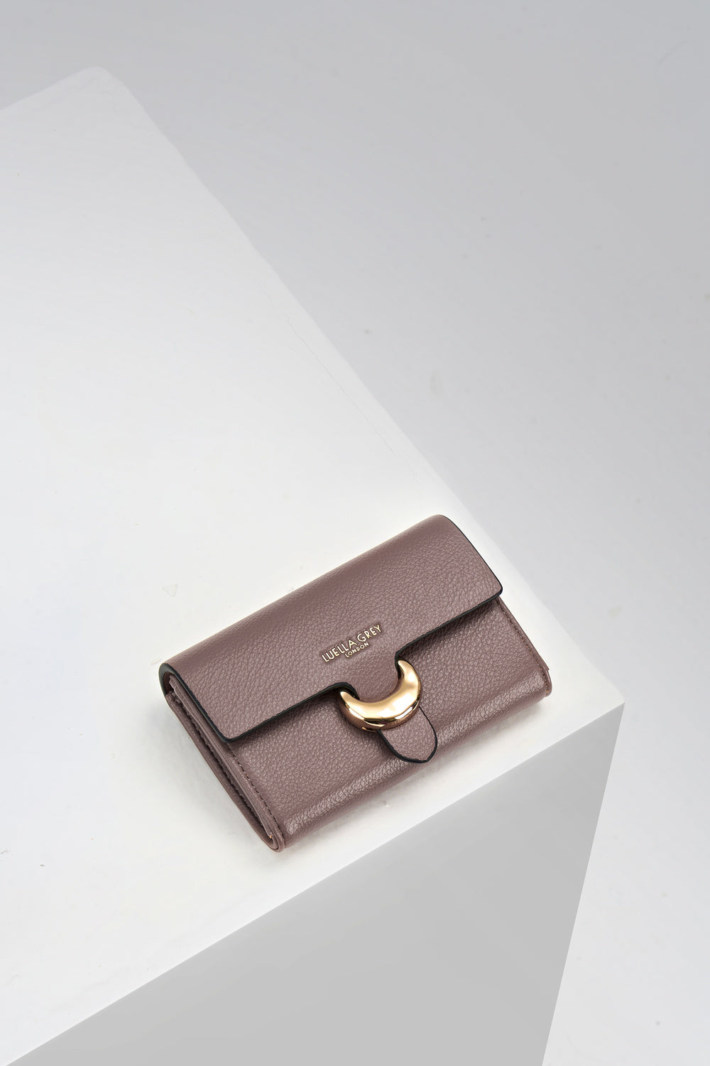 Letitia Fawn faux leather Medium Purse with molten metal Cannon Street clasp closure detail on the front