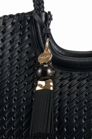 Lillie Black Whipstitch Tote