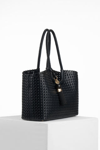 Lillie Black Whipstitch Tote