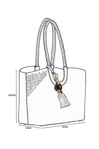Lillie Black Cherry Whipstitch Tote