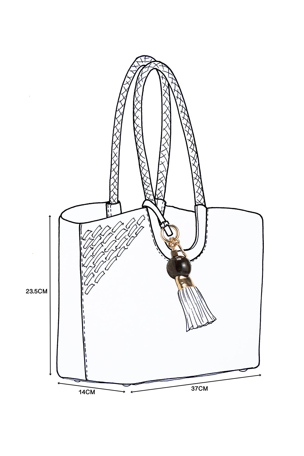 Lillie White Whipstitch Tote