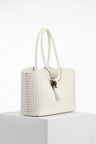 Lillie White Whipstitch Tote
