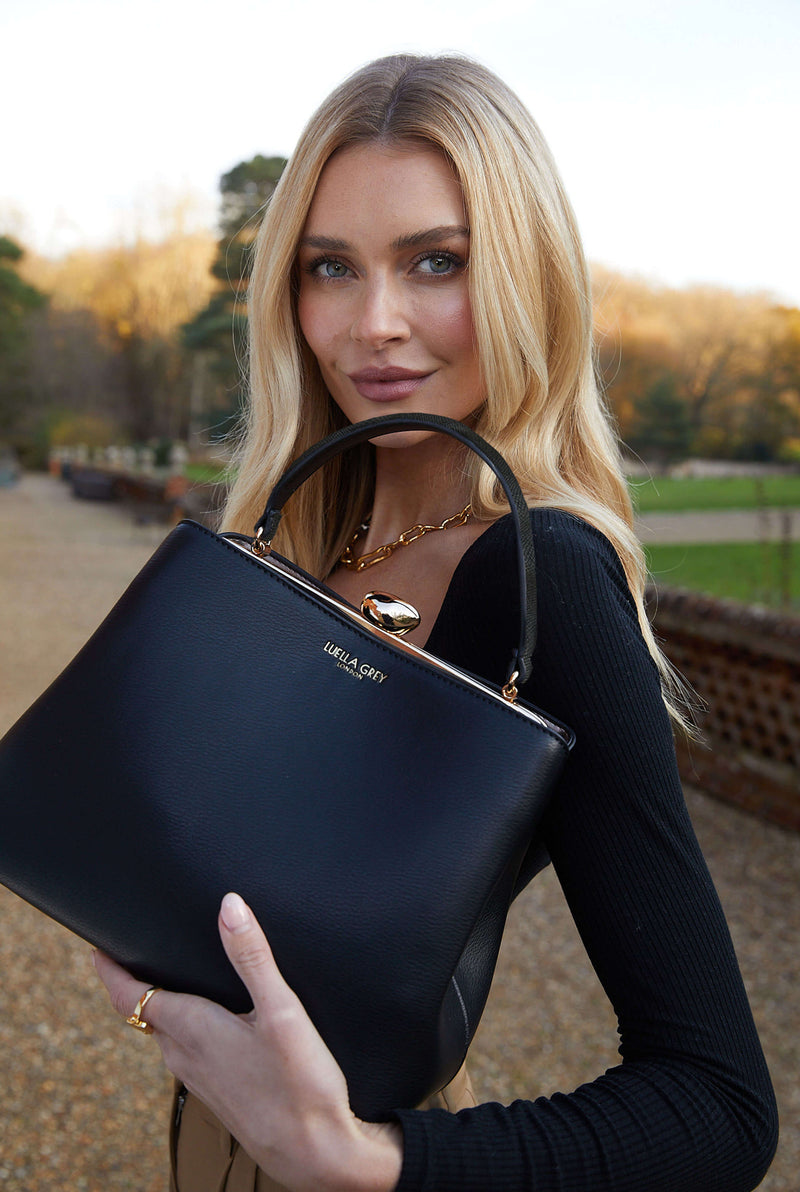 Louisa Black Framed Crossbody Tote