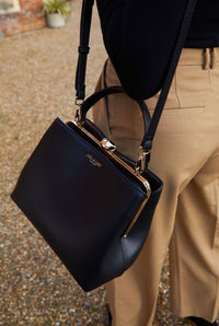 Louisa Black Framed Crossbody Tote