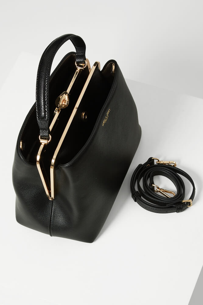 Louisa Black Framed Crossbody Tote