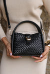 Maggie Black Weave Crossbody
