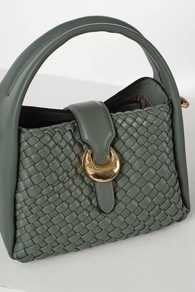Maggie Khaki Weave Crossbody