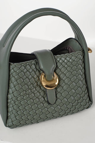 Maggie Khaki Weave Crossbody