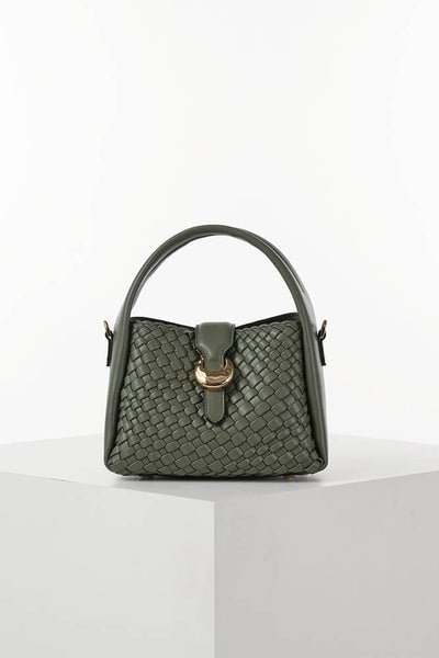 Maggie Khaki Weave Crossbody