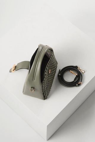 Maggie Khaki Weave Crossbody