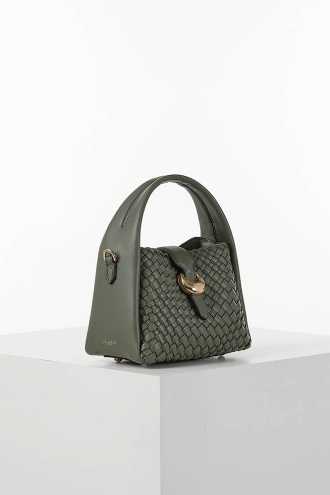 Maggie Khaki Weave Crossbody