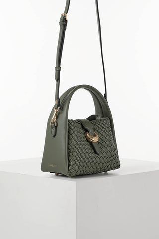 Maggie Khaki Weave Crossbody