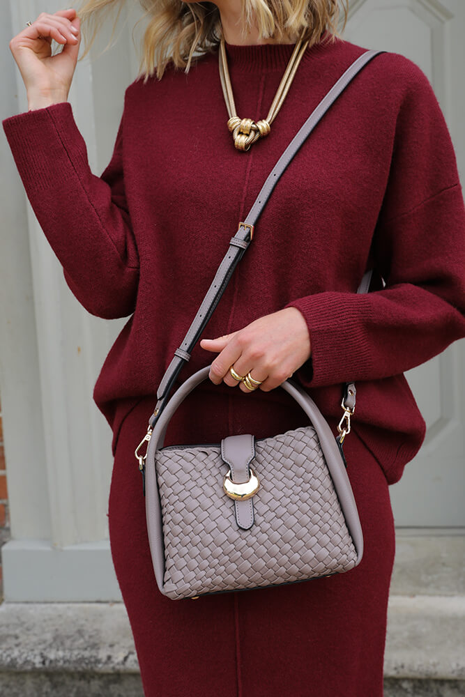 Maggie Peat Weave Crossbody