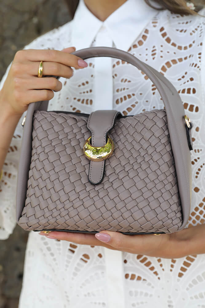 Maggie Peat Weave Crossbody