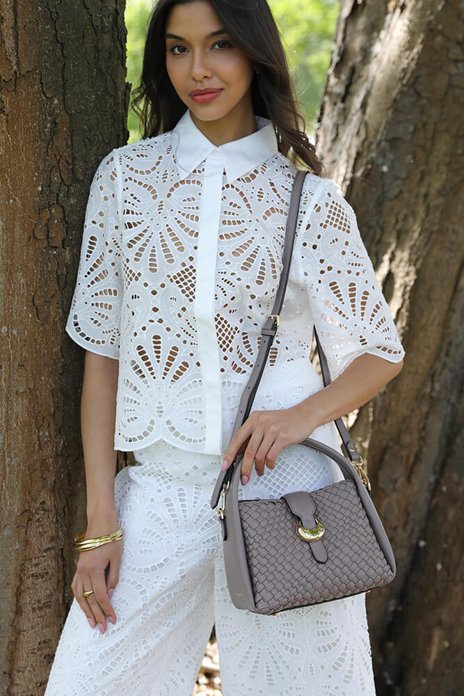 Maggie Peat Weave Crossbody