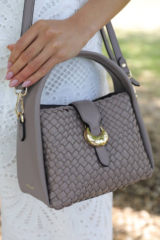 Maggie Peat Weave Crossbody