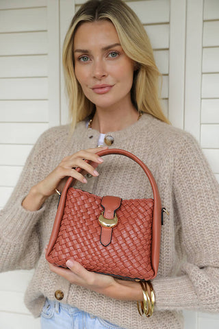 Maggie Tuscan Blush Weave Crossbody