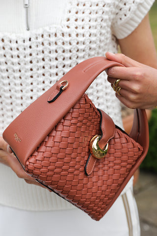 Maggie Tuscan Blush Weave Crossbody